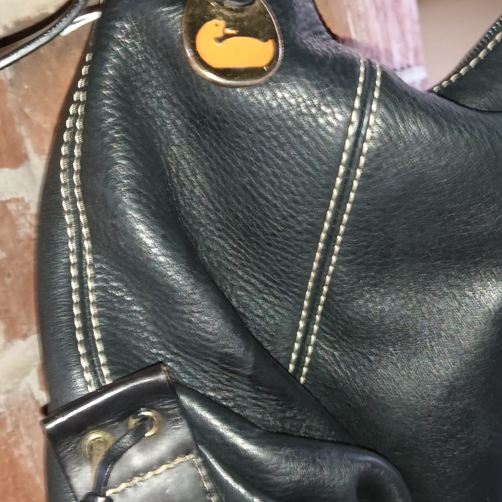 Vintage Dooney & Bourke Black Leather Hobo Bag - Picture 5 of 9